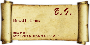Bradl Irma névjegykártya