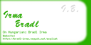 irma bradl business card